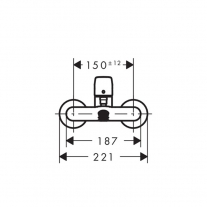 Baterie cada-dus, Hansgrohe, Logis, crom